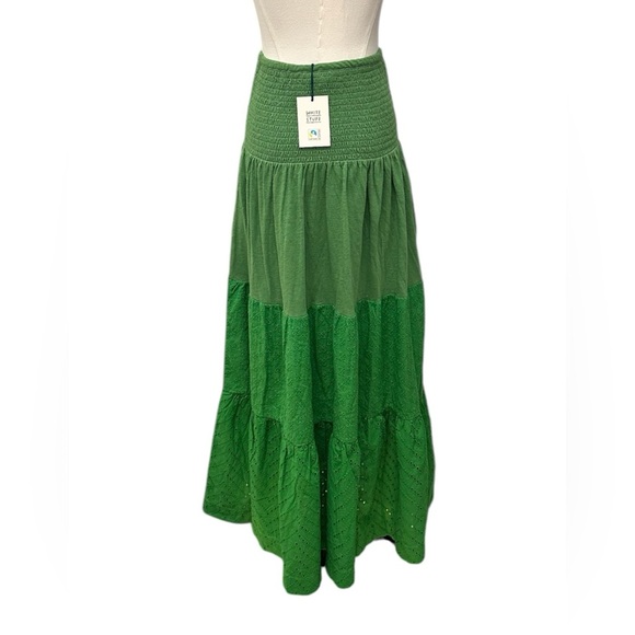 WHITE STUFF Green Maxi Skirt Convertible Dress Marissa Broderie Women Sz 6 $144 - Picture 8 of 13